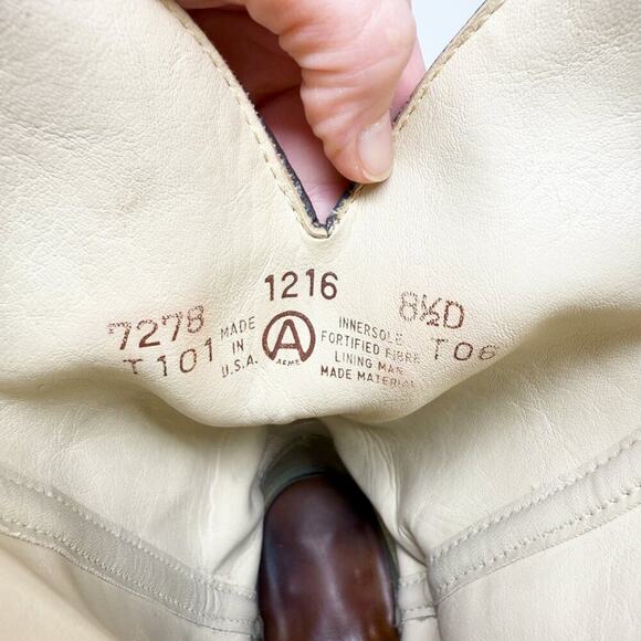 Vintage Dingo Cognac Brown Leather Western Boots Size 8.5 Pull On Made in USA - Picture 9 of 11